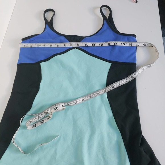 Blue Color Block Workout Sports Top Sz L - Picture 7 of 8